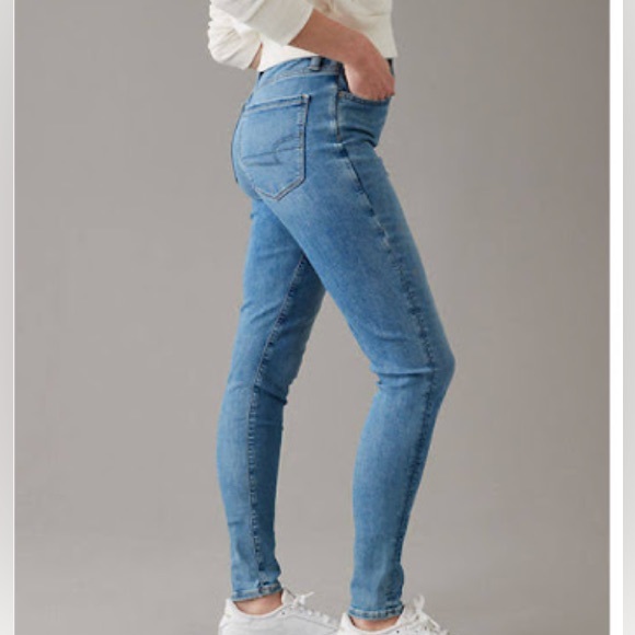 NWT AMERICAN EAGLE Next Level Stretch Super High Rise Denim Jeggings Sz 2P $40 - Picture 2 of 4